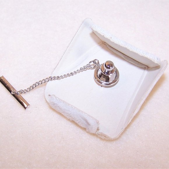 1950s Sterling Silver Tie Tack Tie Pin in Original Box - Original Price Tag - Picture 4 of 4